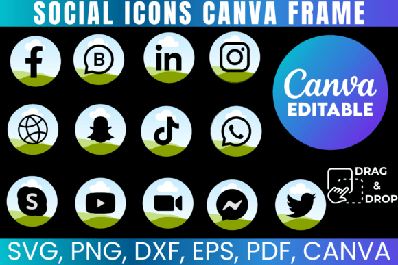 15 Social Media Icon Canva Bundle: Graphics for Modern Canva Publishing