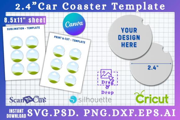 2.4 Car Coaster Canva SVG Templates: Graphics for Brand-Ready Campaigns
