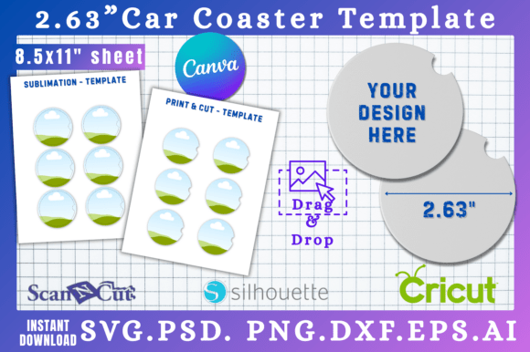 2.63 Car Coaster Canva SVG Graphics