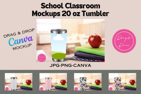 20 Oz Tumbler Mockup Canva DRAG DROP Graphics