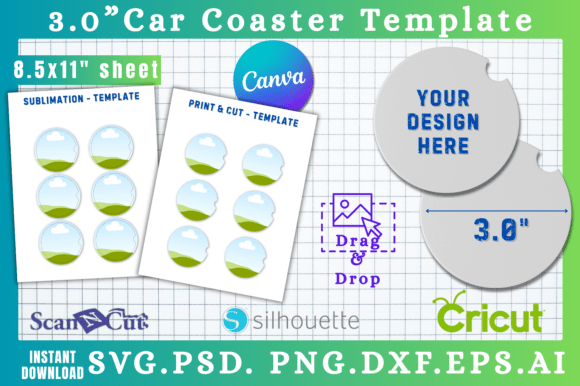 3.0 Car Coaster Canva SVG Templates: Graphics That Move Your Brand