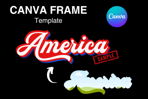 America Patriotic Canva Frame Vintage Graphics