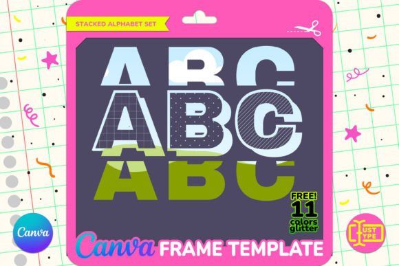Basic Pattern Stacked Alphabet Canva Graphics
