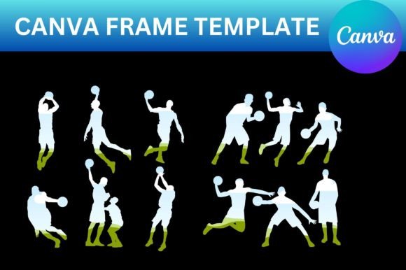 Basketball Players Canva Frame Template Graphics