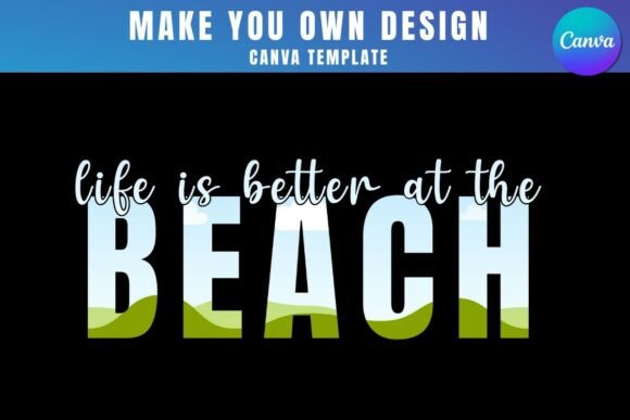 Beach Canva Frame Template Design: Graphics for Coastal Branding