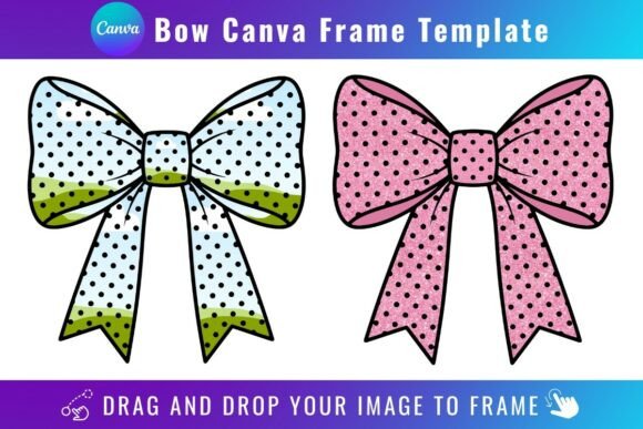 Bow Canva Frame Template: Graphics for Real Crafting & Canva