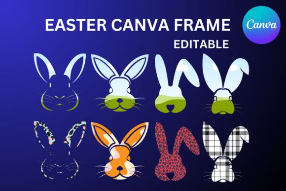 Bunny Canva Frame Easter Rabbit Graphics