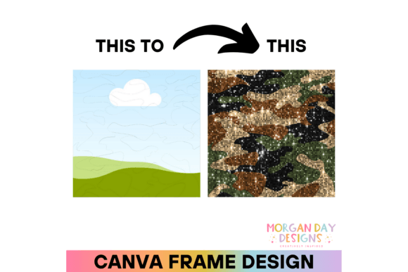 Camo Pattern Canva Frame: Graphics for Rugged Branding in Canva