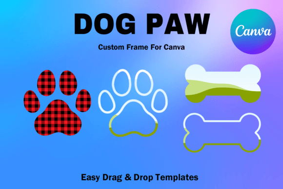 Canva Frame Template Dog Paw Bone Frame Graphics