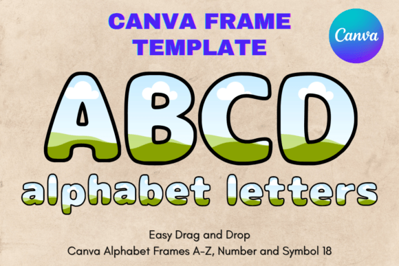 Canva Letters Frame Alphabet Template_18 Graphics