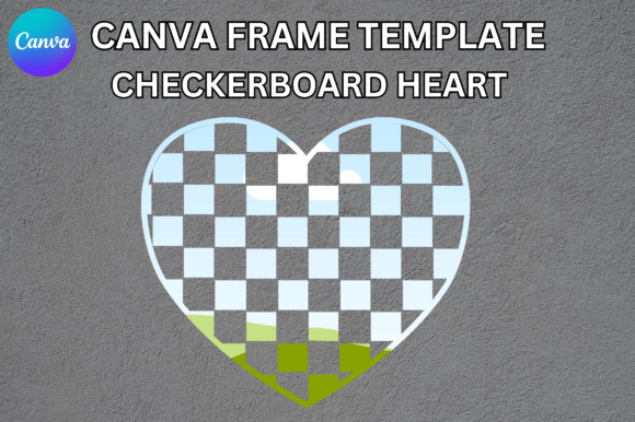 Checkerboard Heart Canva Frame Template: Graphics for Brand-Forward Campaigns