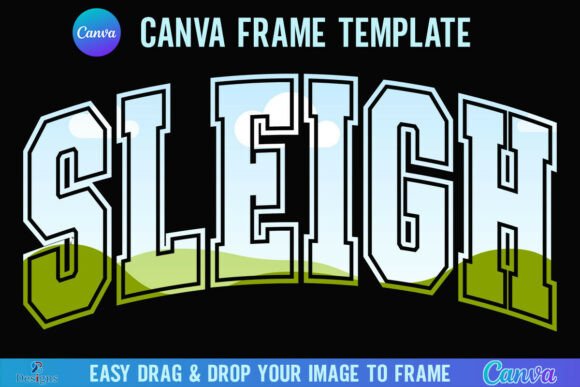 Christmas Sleigh Canva Frame Varsity Graphics