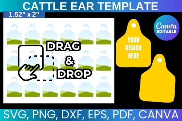 Cow Tags Canva Frame Template: Graphics for Handmade Crafters