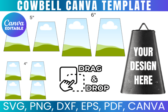 Cowbell Canva Frame Template: Graphics for Lively Editorial Design