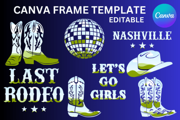 Cowgirl Last Rodeo Canva Frame Template: Graphics for Authentic Editorial Charm