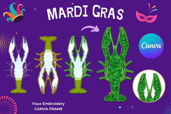 Crawfish Stitch Canva Frame Template: Graphics for Authentic Local Branding