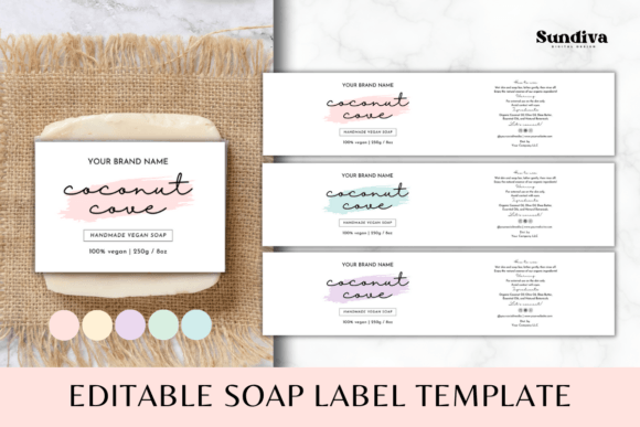 Custom Soap Bar Label Canva Template 5 Graphics