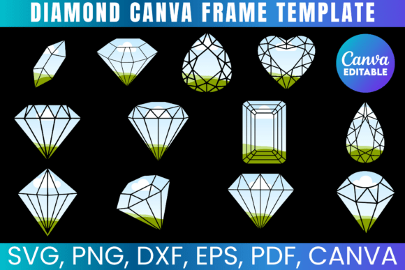 Diamond Canva Frames Bundle Template: Graphics for Polished Branding
