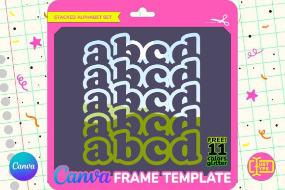 Disco Vintage Stacked Canva Frame Graphics