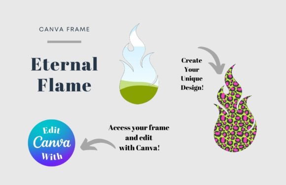 Eternal Flame Canva Frame: Graphics for Elegant Digital & Merchandise Use