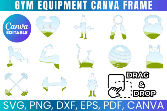 Fitness Canva Frames: Gym Graphics for Real Publishing
