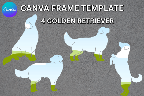 Golden Retriever Canva Frame Template: Graphics That Warm Up Your Brand