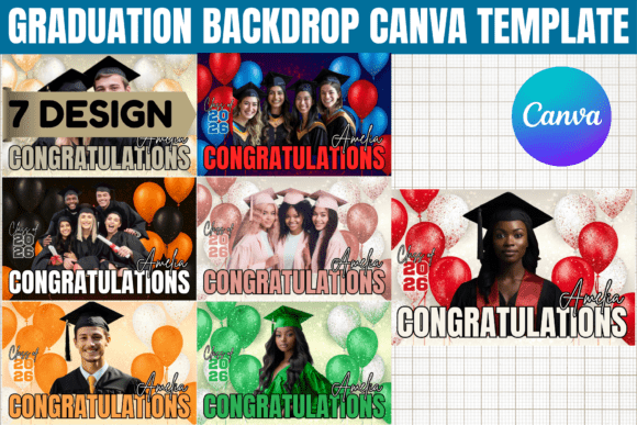 Graduation Backdrop Canva Template: Graphics That Elevate Editorial Publishing