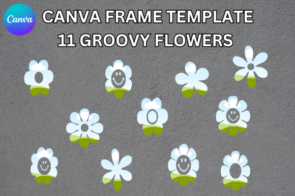 Groovy Flower Canva Frame Template: Graphics for Handmade Brands