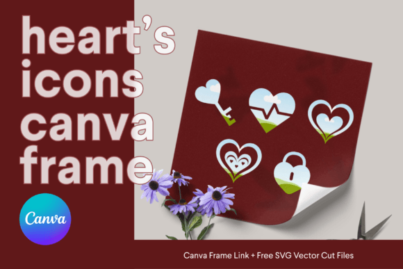 Heart Canva Frame & Icon Love Shape Graphics