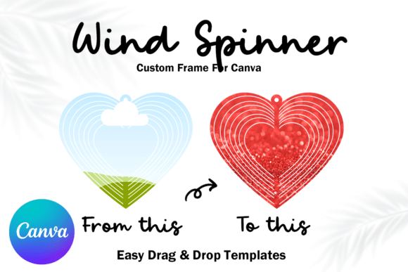 Heart Wind Spinner Canva Frame Template: Graphics for Editorial Polish