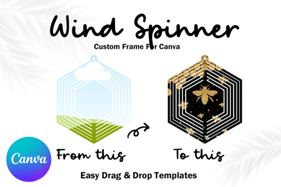 Hexagon Wind Spinner Canva Frame
