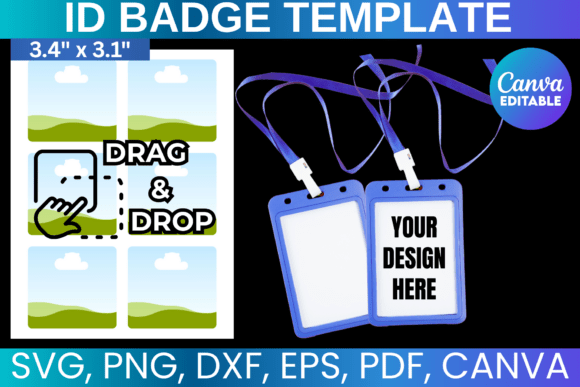 ID Badge Blank Canva Template: Graphics for Smart Digital Selling