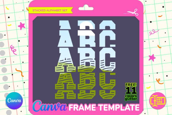 Jersey Stacked Alphabet Canva Frame: Graphics That Elevate Editorial Design