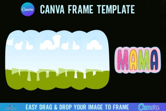 Mama Canva Template Frame Retro Design