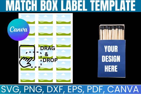 Match Box Label Canva Template: Graphics for Real Crafting