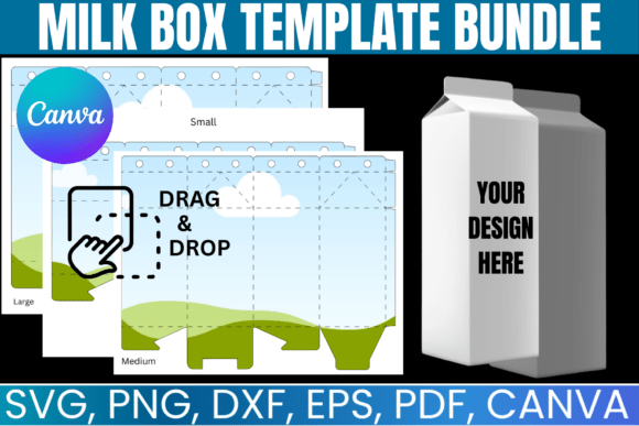 Milk Box Canva Template Bundle: Graphics for Creative Sellers