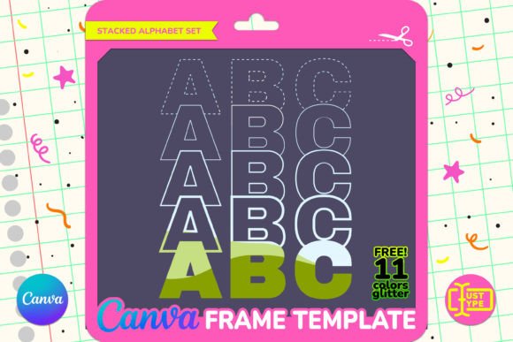 Missing Stacked Alphabet Canva Frame