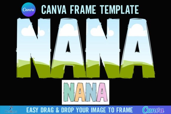 Nana Canva Frame Template Doodle Letter Graphics