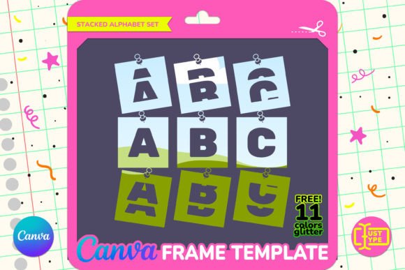Pins Stacked Alphabet Canva Frame: Graphics for Local Branding