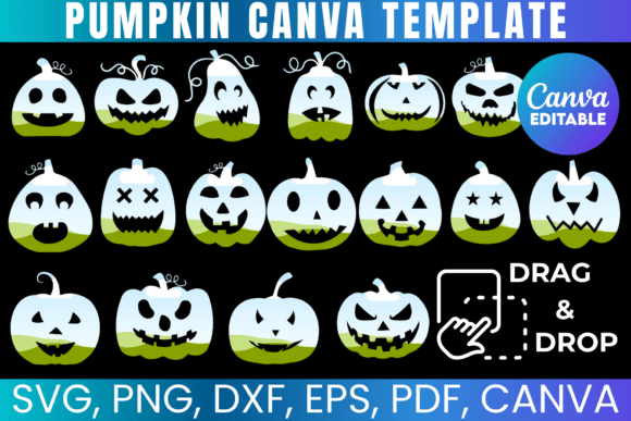 Pumpkin Halloween Canva Frame Templates: Graphics for Spooky, On-Brand Campaigns