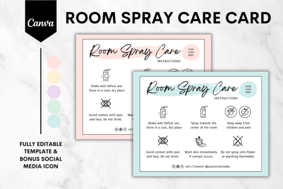 Room Spray Care Card Canva Template 1 Graphics