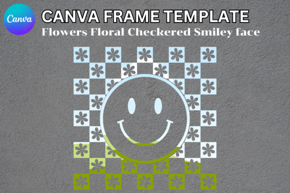 Smile Checkered Canva Frame Template: Graphics for Playful Branding