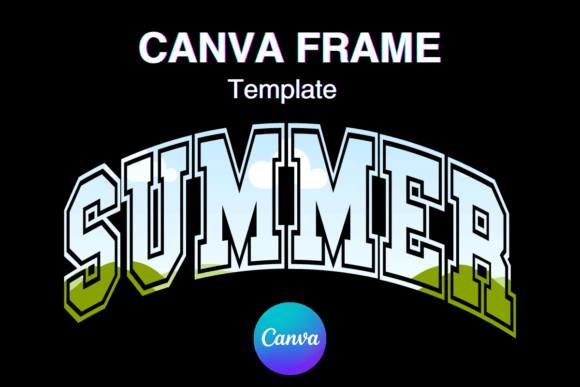 Summer Canva Frame Summer Varsity Sport Graphics