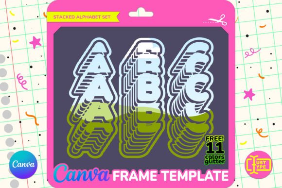 Tower Stacked Alphabet Canva Frame: Graphics for Bold Brand Moments