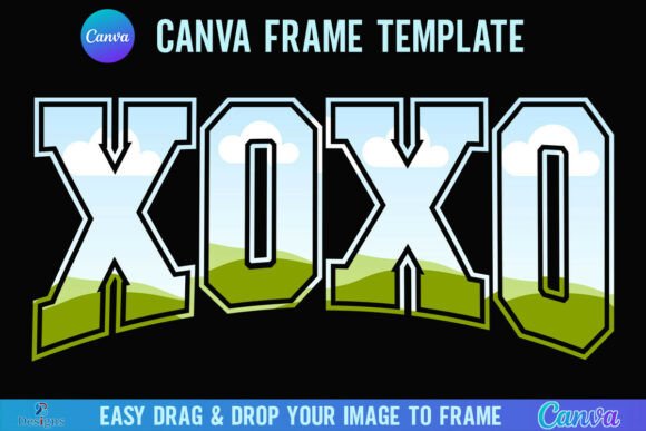 Valentine XOXO Canva Frame Love Varsity Graphics