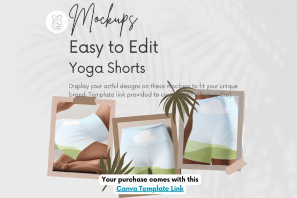 Yoga Shorts Mockup Canva Template Graphics